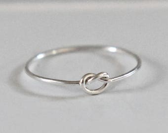 Sterling Silver Knot Ring, Silver Stacking Ring, Skinny Silver Ring, Sterling Silver Ring, Dainty Ring, Silver Knuckle Ring, Dainty Ring
