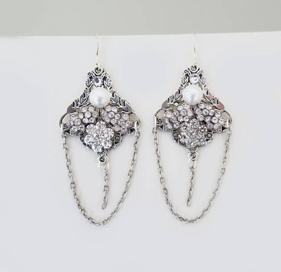 Punk Bride Earrings, Rock n Roll Bridal Earrings