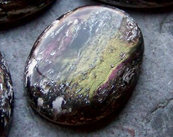 Oval Cabochon, Faux Gemstone, Lucite Cabochon, Unique Cabochon, Jewerly Supplies, Boho Chic, 25 x 18, Flat Back, 4 Cabochons