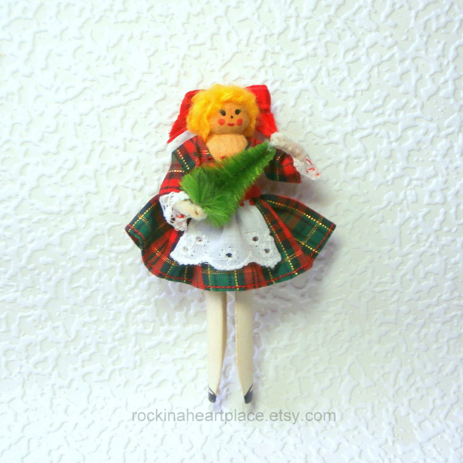 Clothespin Doll Christmas Ornament