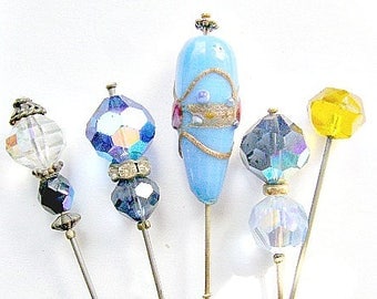 VINTAGE, HATPINS , 7 Inch Long, CONTEMPORARY