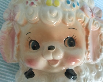 Vintage Classic Rubens Big Eye Lamb Ceramic Planter