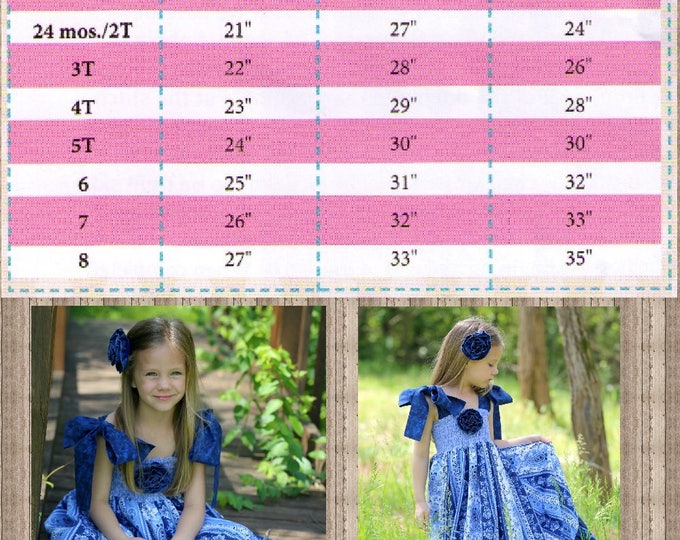 Full Length Toddler Dress - Girls Maxi Dress - Romantic Flower Girl Dress - Boho Toddler Dress - Baby Girl Dress - 12 mo to 8 yrs