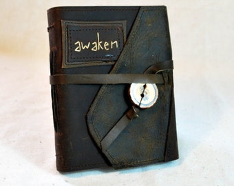 SUMMER SALE: Awaken Leather Journal with Recycled Paper-Medium