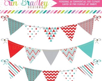 60% OFF SALE Red White and Blue Bunting by ErinBradleyDesigns