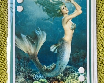 Blank Mermaid Card, Mermaid, Mermaids, Blank Card