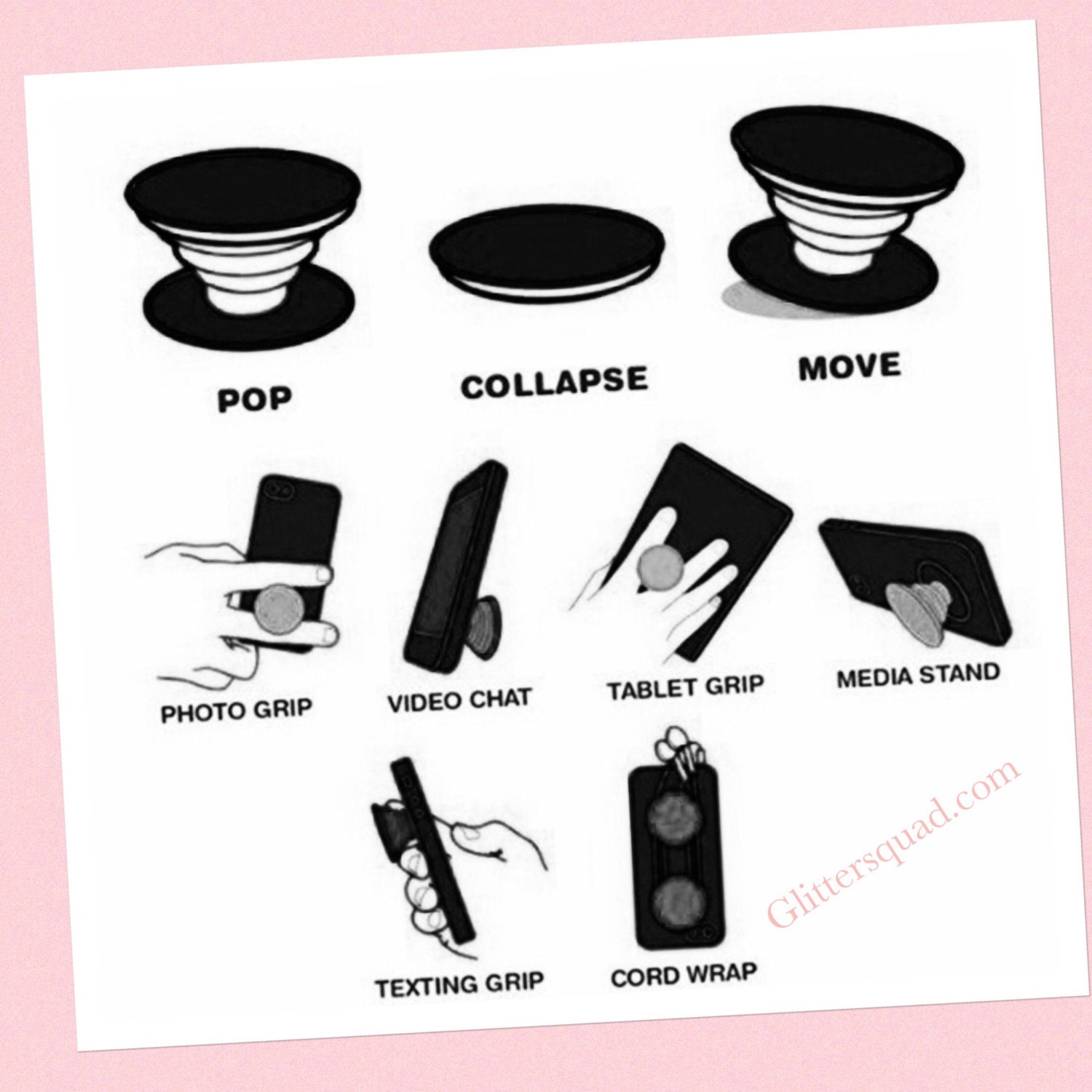 2 in 1 Phone Holder Knob & Air Mount for Cellphones / Star