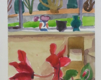 Inside- outside- Original watercolor painting