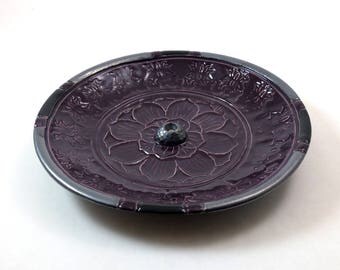 Lotus Incense Burner Handmade Raku Ceramic Pottery