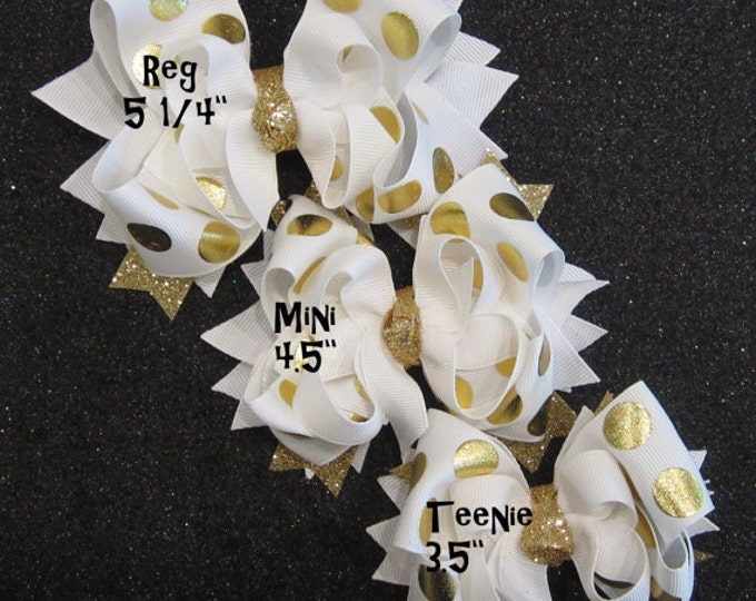 Glitter Hair Bow, Gold Hairbow, Silver hair bows, Gold and Silver Bows, Boutique Hair Bow, Shimmer Hairbow, Girls Glitter Bow, Big Gold Bow
