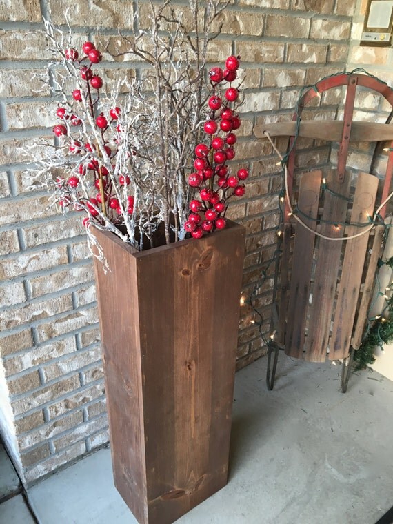 Wooden vase reclaimed wood rustic vases floor vases