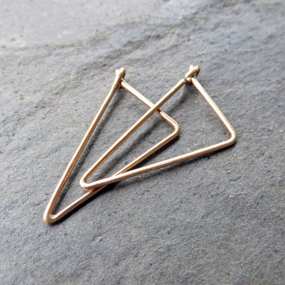 Simple Triangle Earrings Geometric Triangle Hoop Earrings