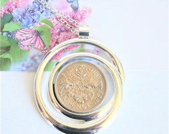1967 Birthday Gift, Lucky Sixpence Necklace, 1967 Jewelry Gift, 50th Birthday Gift, 50th Birthday Ideas, 50th birthday gifts for women