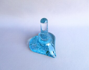Hand Blown Art Glass Heart Shape Ring Holder