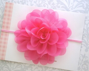 Pink Baby Headband, Pink Headband, Pink Flower Headband, Baby Flower Headband, Baby Headband, Newborn Headband, Toddler Headband, Baby Girl