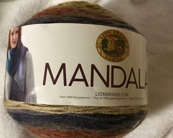 Lion Brand Mandala Yarn Cake centaur # 214 Color Change #3 Weight 5.3 oz 590 yrds mixed colors