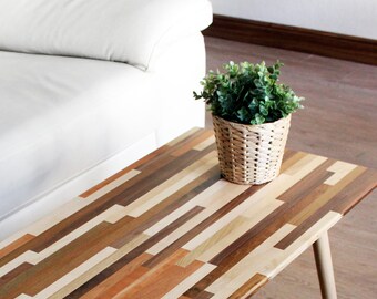 Mixed Wood Coffee Table - Modern Furniture Mid Century Eames Style Hardwood Design