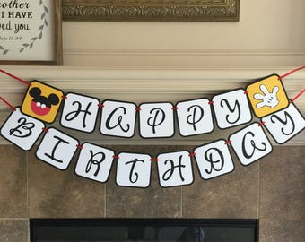 Mickey Mouse Birthday Decorations - Mickey Mouse Banner - Mickey Birthday Banner - Disney Birthday Party - Mickey Mouse - Birthday Banner
