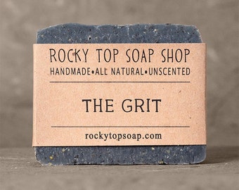 The Grit - Scrub Soap, Exfoliating Soap Bar, Hand Soap, Cold Process Soap, Vegan Soap, Mens Soap, Unscented Soap