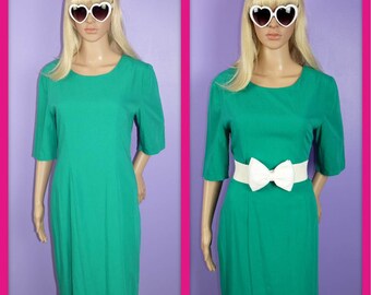 Vintage Kelly Green Short Sleeve Dress