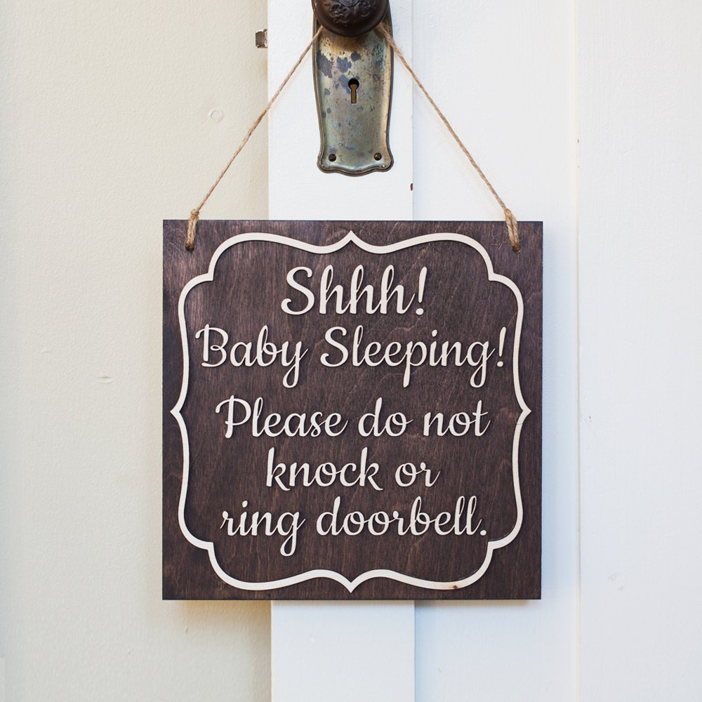 Baby Sleeping Sign Shhh Baby Sleeping Please Do Not Knock