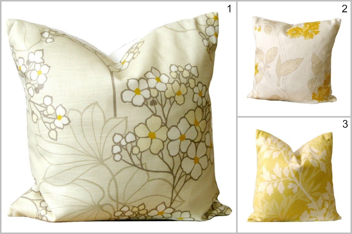 Designer Pillow Cover Yellow Pillow Cover Cushion Cover