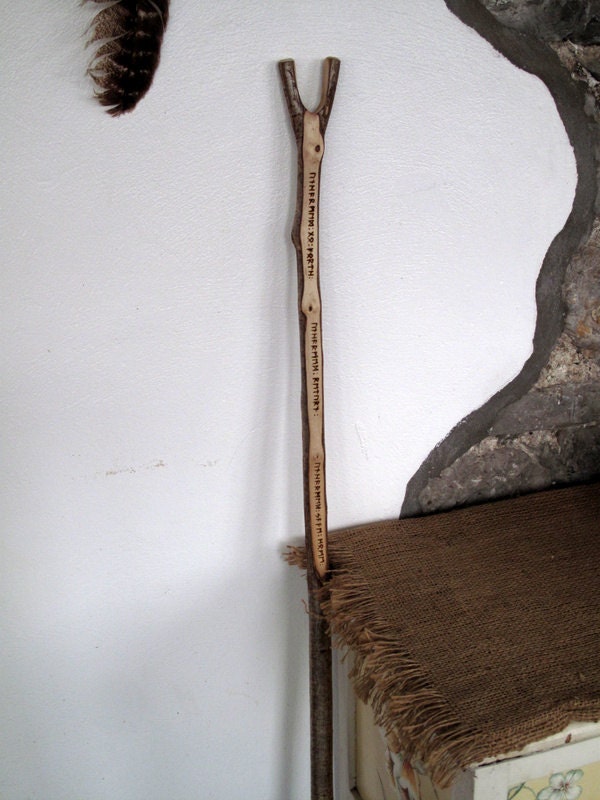 Viking Staff Norse Walking Stick Runes Thumb stick