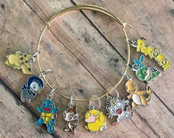 Pokémon Stitch Marker Bracelet - Set of 9 markers for your knitting project bag