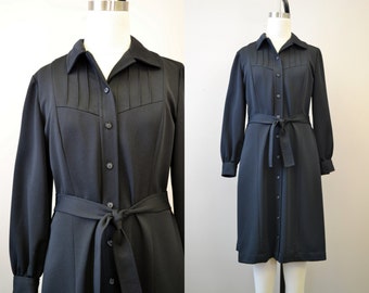 1960s Black Pintuck Dress