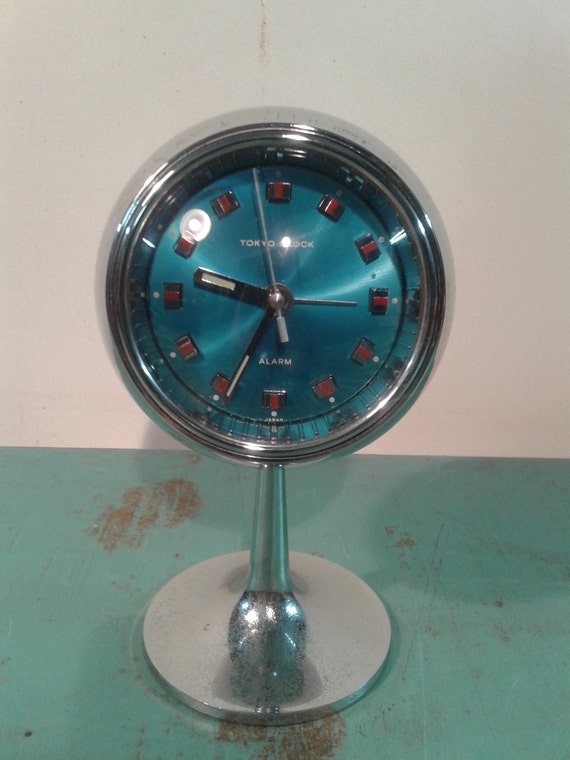 Vintage TOKYO alarm clock made in Japan tulip