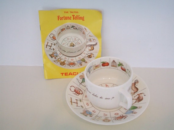 Vintage Fortune Telling Tea Cup and Saucer by ...