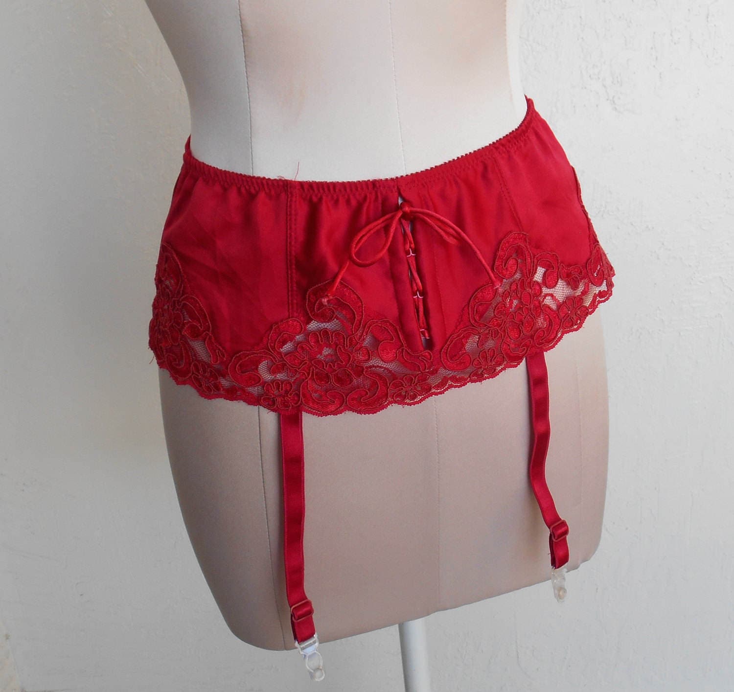 Vintage Garter Belt Red Christian Dior Intimates Size Large