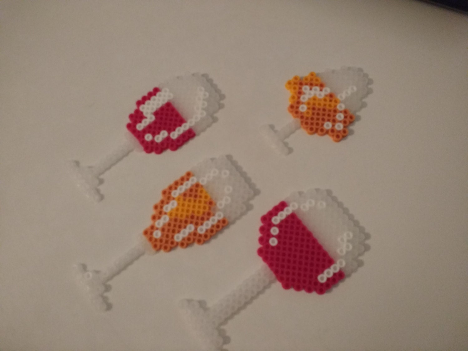 Wine Glass Perler Bead Ornaments