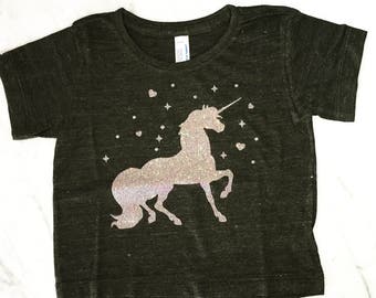 T-shirt Licorne Décolleté Cold Shoulder Pour Fille - Taille 6 - Occasion Très Bon état