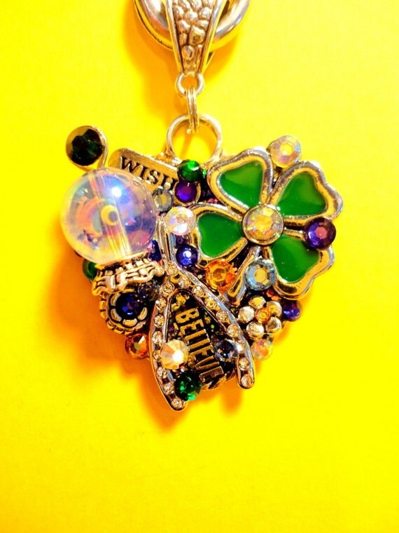 Crystal Ball Good Luck Heart Pendant