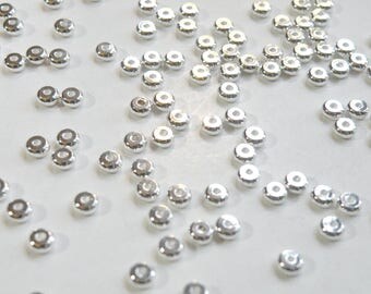 thumbnail image 2 of 100pcs Silver Plated Brass Filigree Bead Caps – 6x1mm, Scalloped Edge, Fits 6-8mm Beads 2 of 6