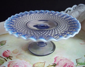 Westmoreland Lilac Opalescent Cake Stand - Westmoreland Glass Cake Stand - Lilac Opalescent - Lilac Glass Cake Stand - Hobnail Cake Stand