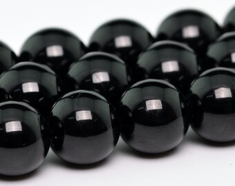 6MM Genuine Black Tourmaline Grade AAA Natural Gemstone Full Strand Round Loose Beads 16" BULK LOT 1,3,5,10 and 50 (100627-310)
