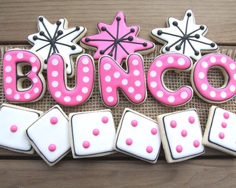 Bunco Party Favors // Bunco Party Decor // Bunco Favors // Bunco // Bunco Sugar Cookies