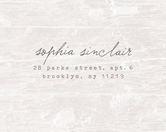Address Stamp, Custom Address Stamp, Wood handled Rubber Stamp, Calligraphy Stamp, Personalized Gift, Rubber Stamp, Housewarming Gift
