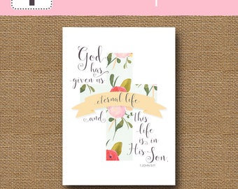 Scripture Easter Card Printable Easter Card DIY PRINTABLE