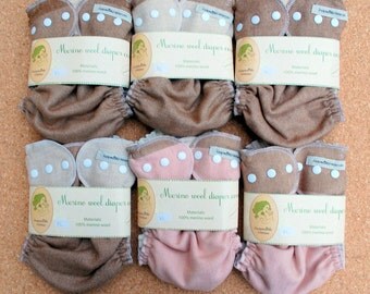 Sale! 6pc merino wool diapers covers only 111USD for cloth diaper / cloth nappy wraps / diaper cover / diaper set / size XL /