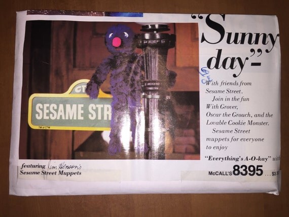 McCall's Sewing Pattern 8395 and 8396 Sesame Street Muppets Stuffed Dolls