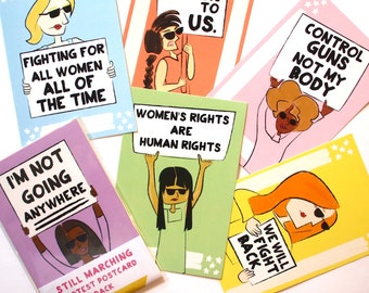 Still Marching Protest Postcard Pack || 30% proceeds go to ACLU || activist postcard, womens march, feminist, equality, ides of trump