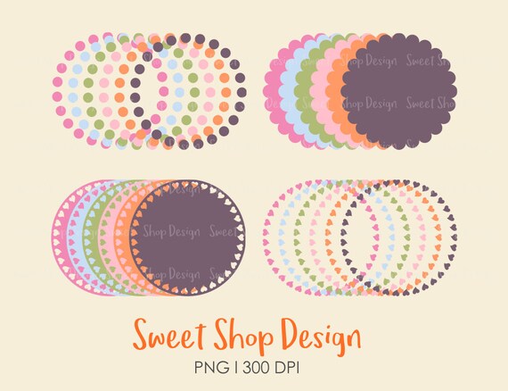 Clip Art Borders, Circles Frames Clip Art, Royalty Clip Art, N01B, Instant Download Il_570xn