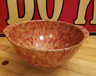 Vintage Red Mixing Bowl Melamine Melmac Confetti Speckled Bowl 1950's