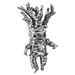 Green Girl Mandrake 1 and 1/16 inch ( 28 mm ) Pewter Dangle Charm Pendant