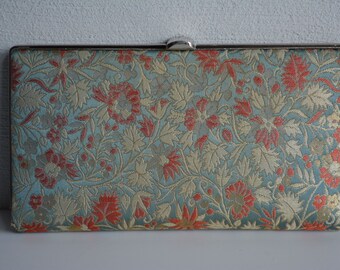 Clutch purse, silk brocade handbag, vintage Japanese purse