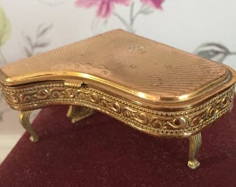 RARE Boxed 1950s Vintage Pygmalion Grand Piano Musical Powder Compact Mirror
