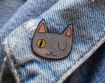 Enamel cat lapel pin - Cat pin - Enamel pin - Enamel cat pin - I like cats - Cat lapel pin - Cat jewellery - Cat gifts - Cats - Cat - Pin